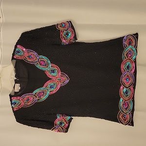 Beautiful beaded vintage silk top.